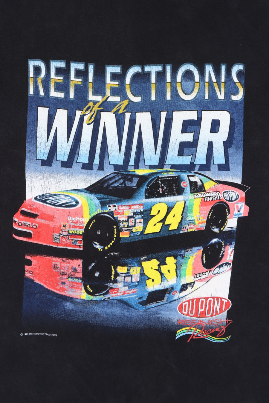 Jeff Gordon 1995 "Reflections of A Winner" Front Back Single Stitch Tee USA Made (L)