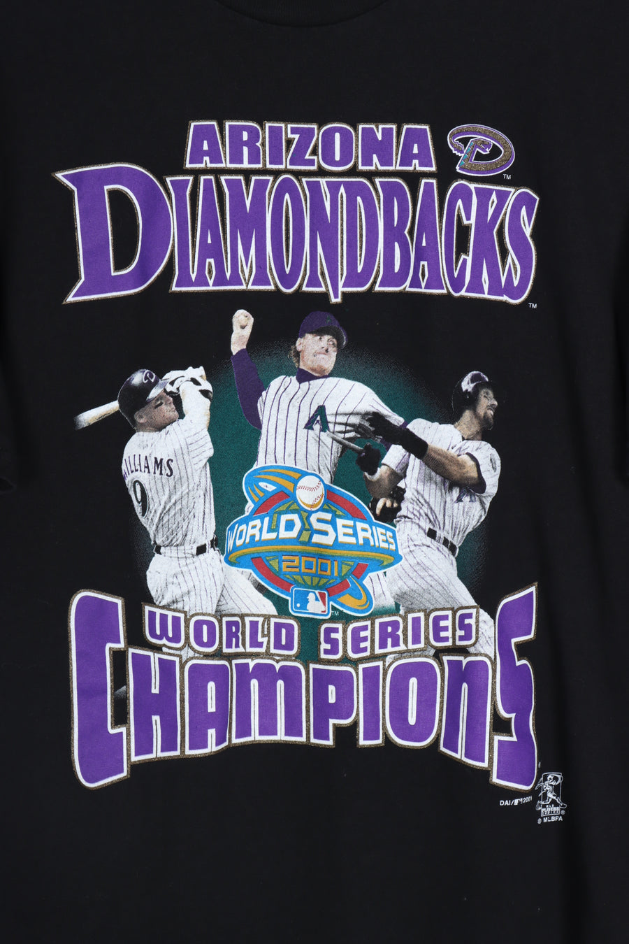 MLB Arizona Diamondbacks Baseball Glitter Detail T-Shirt (M-L)