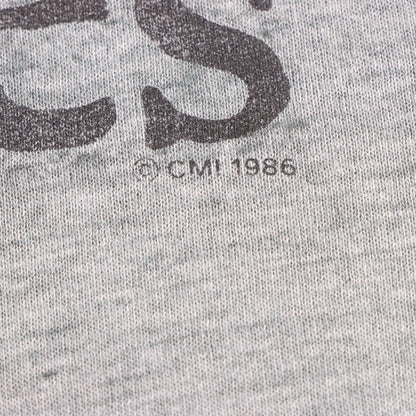 Vintage 1986 LES MISERABLES Cosette French Flag Illustration USA Made Single Stitch Grey Musical Tee (S TALL) ***COCO Vintage Sole Melbourne