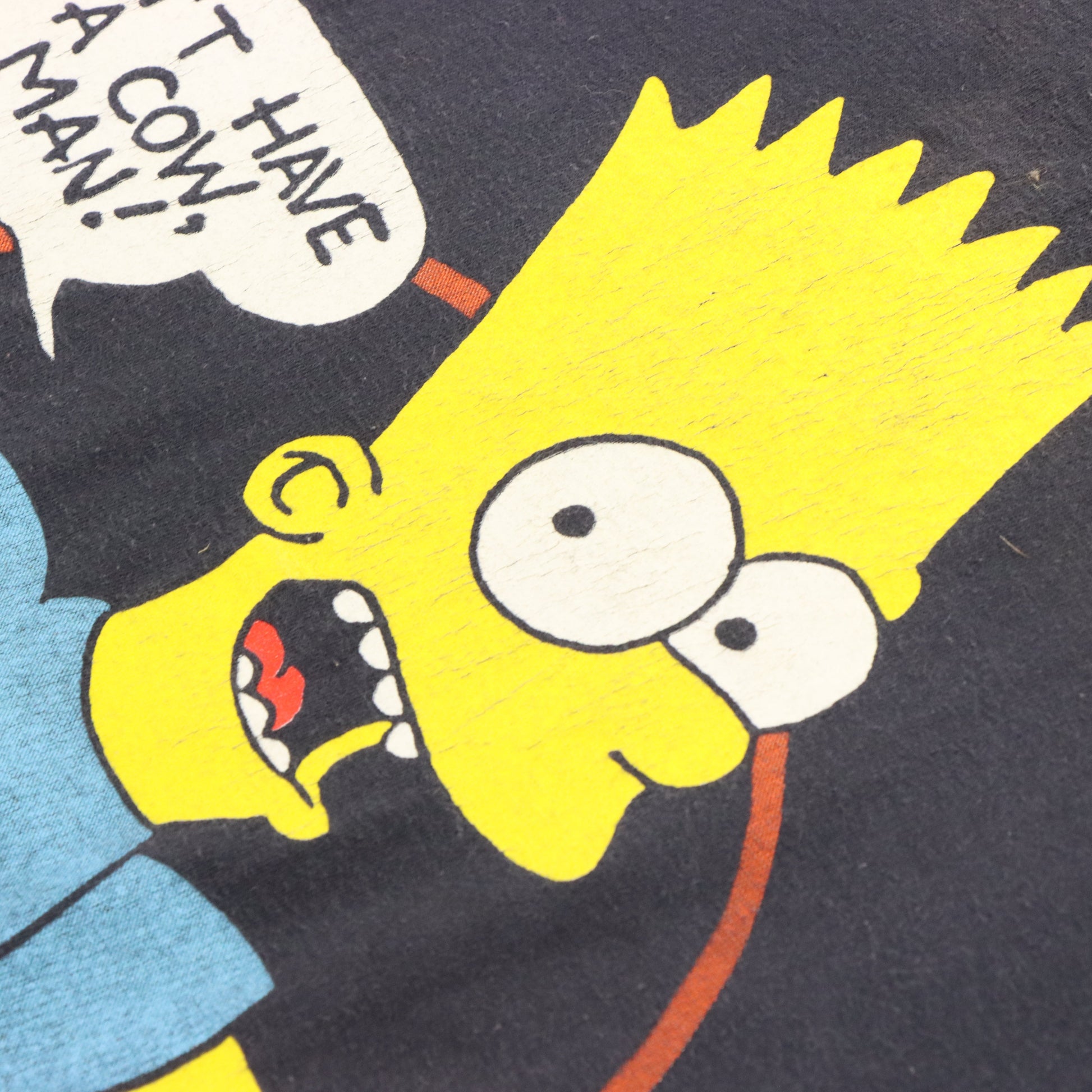 Vintage 1990 BART SIMPSON 'Don't Have A Cow, Man' Single Stitch Navy T-Shirt *Aubs Vintage Sole Melbourne