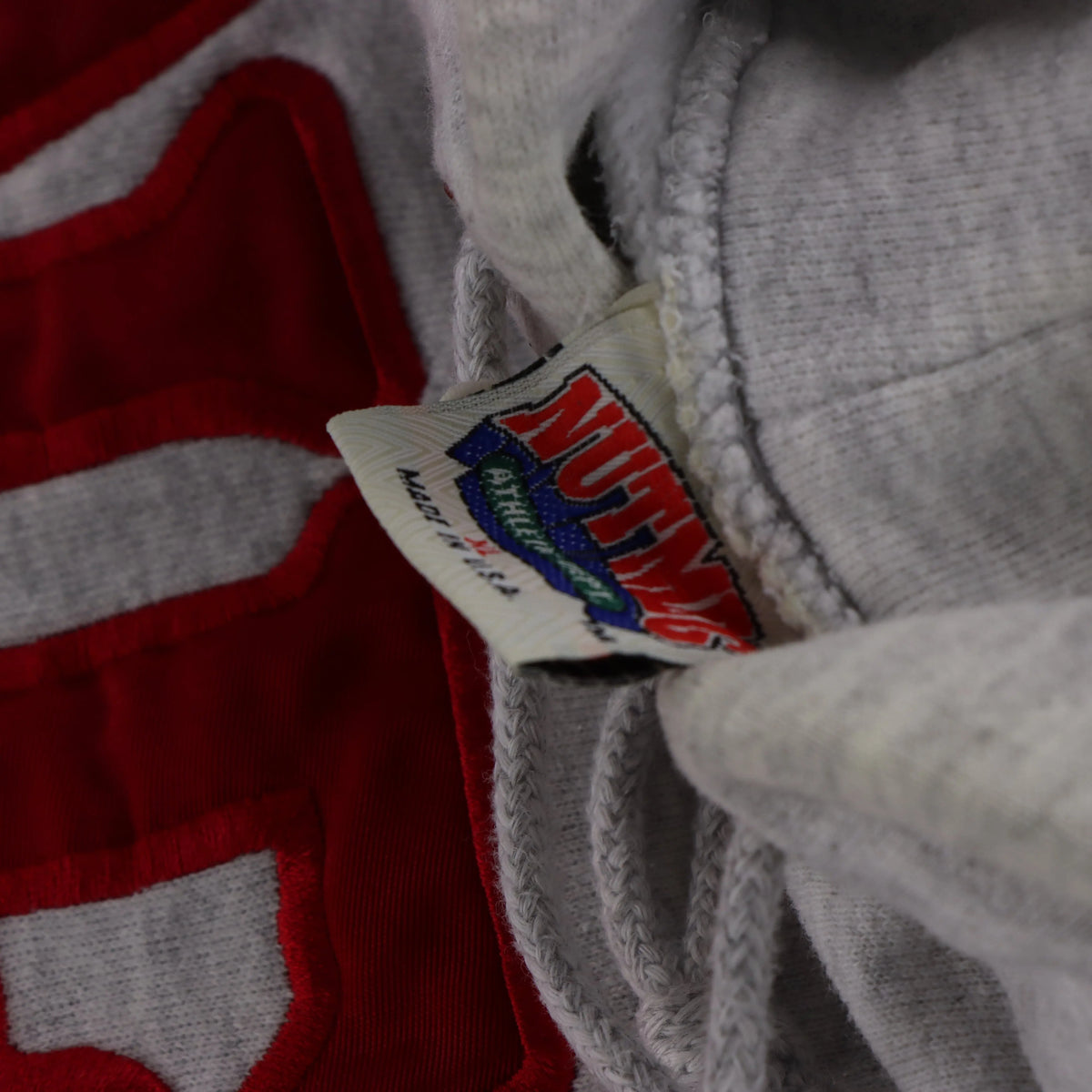 Vintage 49ERS Embroidered Grey Hooded USA Made Sweatshirt (M-L) *Aubs Vintage Sole Melbourne