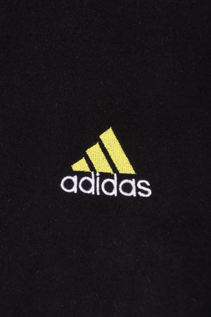 ADIDAS Three Stripe Logo Logo Black Fleece Hoodie (XXL)