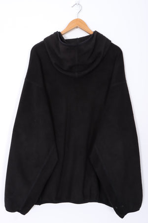 ADIDAS Three Stripe Logo Logo Black Fleece Hoodie (XXL)