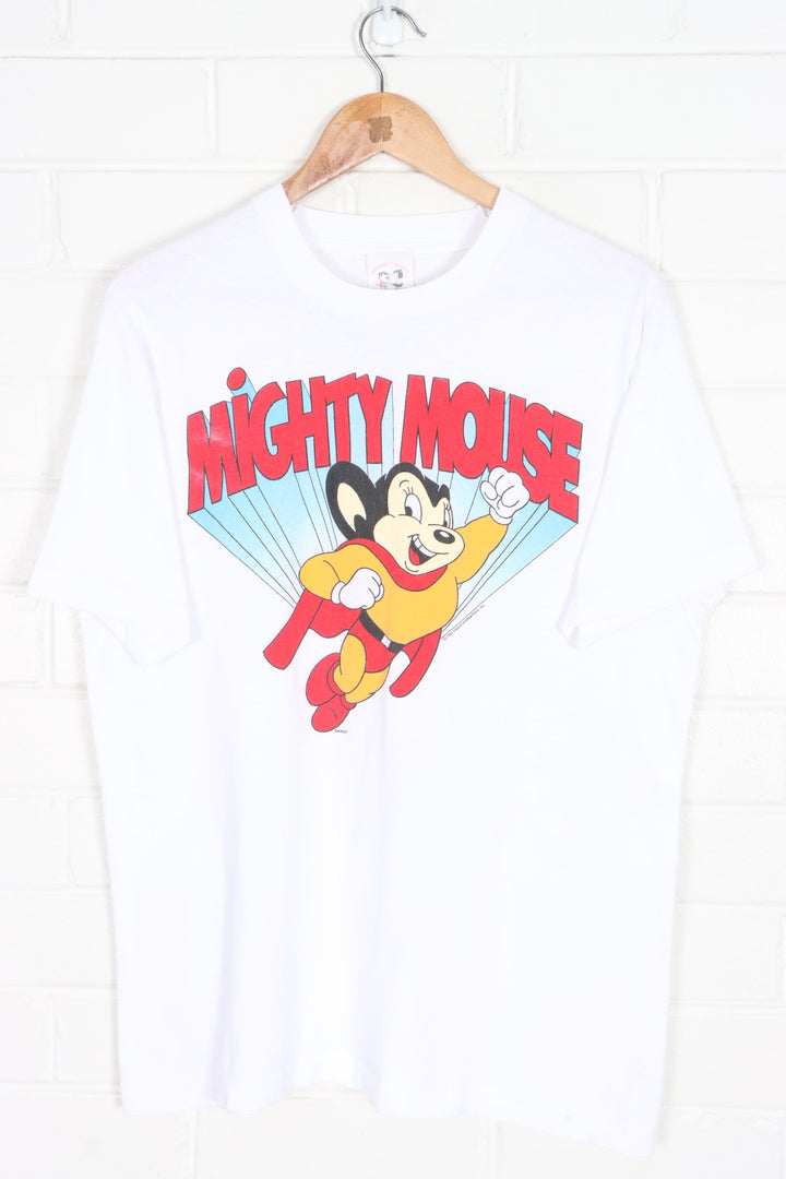 Vintage 1991 Mighty Mouse T-Shirt Single Stitch Swago Tee (L)