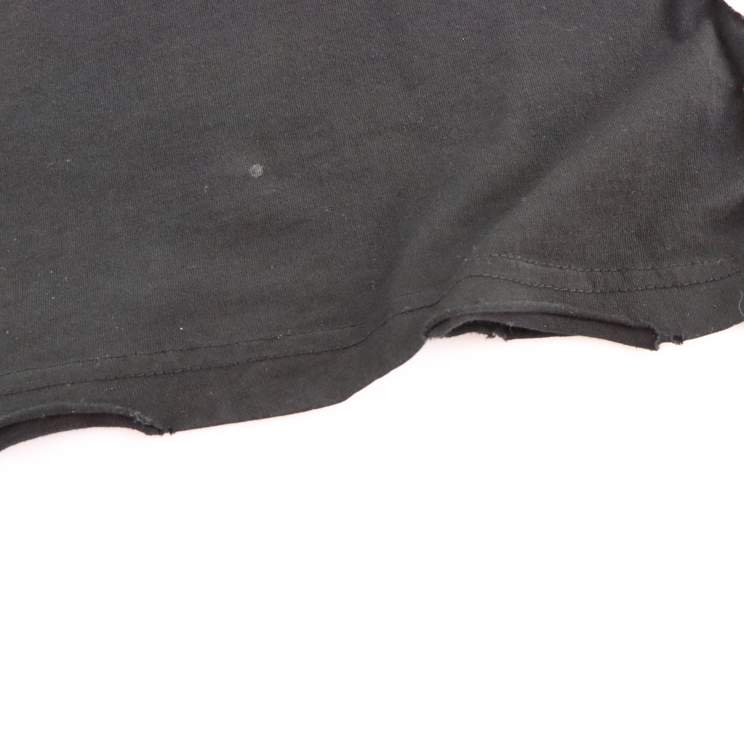 AFFLICTION Vintage Y2K Black & Red Velvet Detail Cross Wings USA Made Tee (M TALL) ***COCO Vintage Sole Melbourne