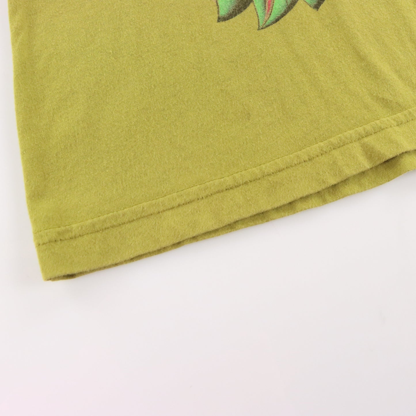 Vintage CHRISTIAN AUDIGIER "Heart Breaker" Gold Foil Logo Embellished Deity Pale Green Y2K Tee USA Made (XXL) ***COCO Vintage Sole Melbourne