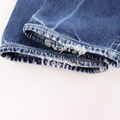 Vintage TRUE RELIGION 'Ricky' Felt Logo Patch USA Made Blue Straight Leg Jeans (30) ***COCO Vintage Sole Melbourne