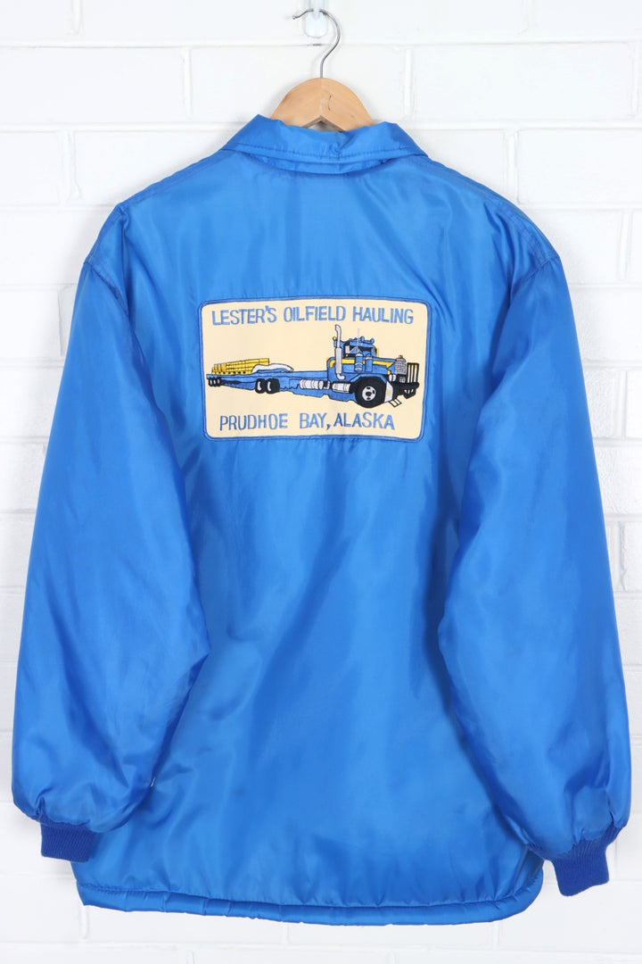 Alaska "Lester's Oilfield Hauling" Truck Patch Fleece Lined WEST WIND Jacket (XL)