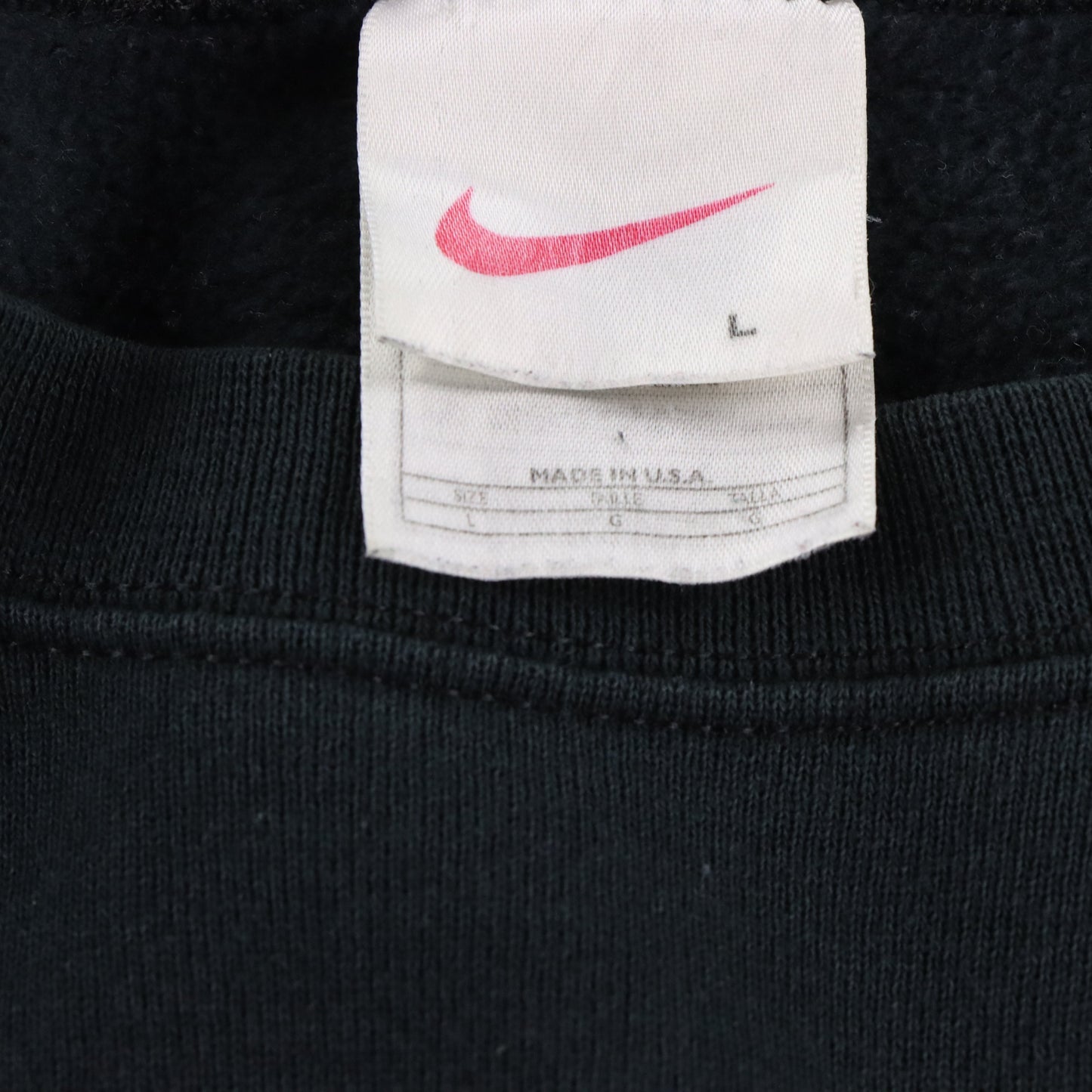 Vintage NIKE Black & White Embroidered Swoosh USA Made Classic Sweatshirt (L) ***COCO Vintage Sole Melbourne