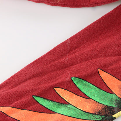 Vintage ED HARDY By Christian Audigier Red Rhinestone Hooded Sweatshirt *Aubs Vintage Sole Melbourne