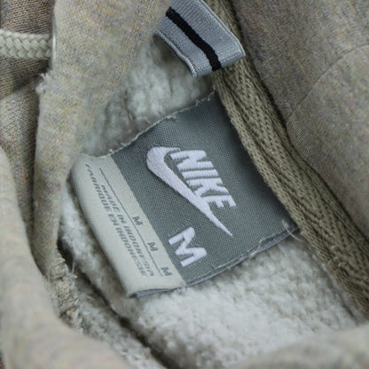 NIKE Spell Out Khaki Logo Centre Swoosh Hooded Sweatshirt (M)