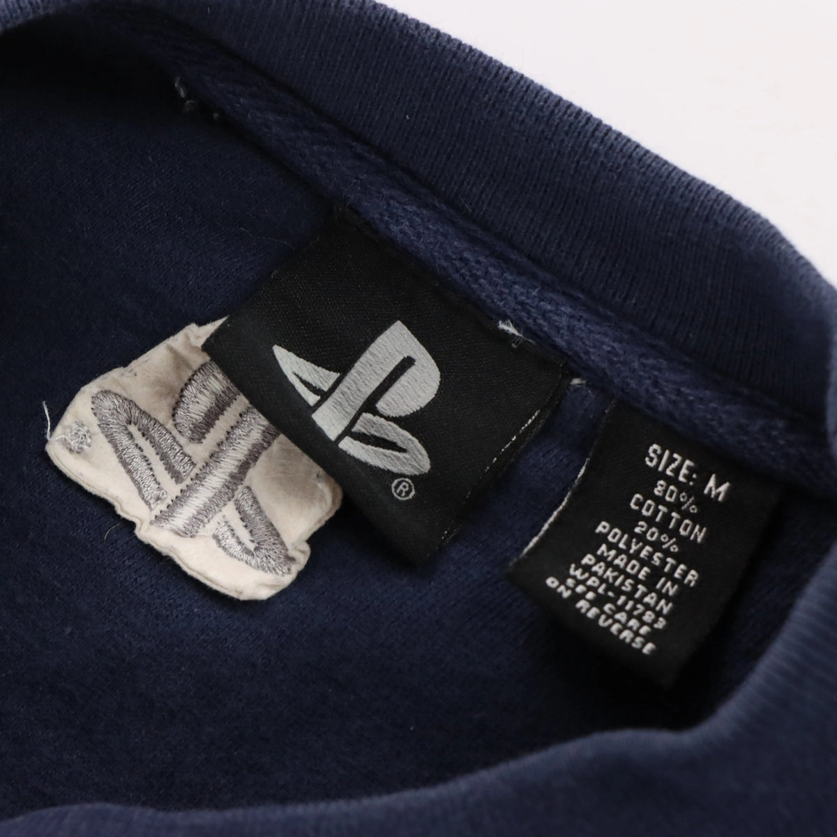 Vintage PLAYSTATION Embroidered Navy & White Sweatshirt (M) *Aubs Vintage Sole Melbourne
