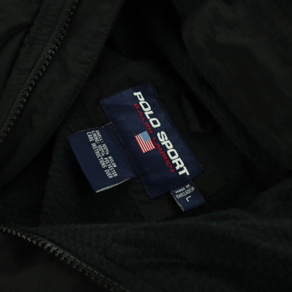 POLO RALPH LAUREN Embroidered Logo Black Hooded Windbreaker Jacket (L)
