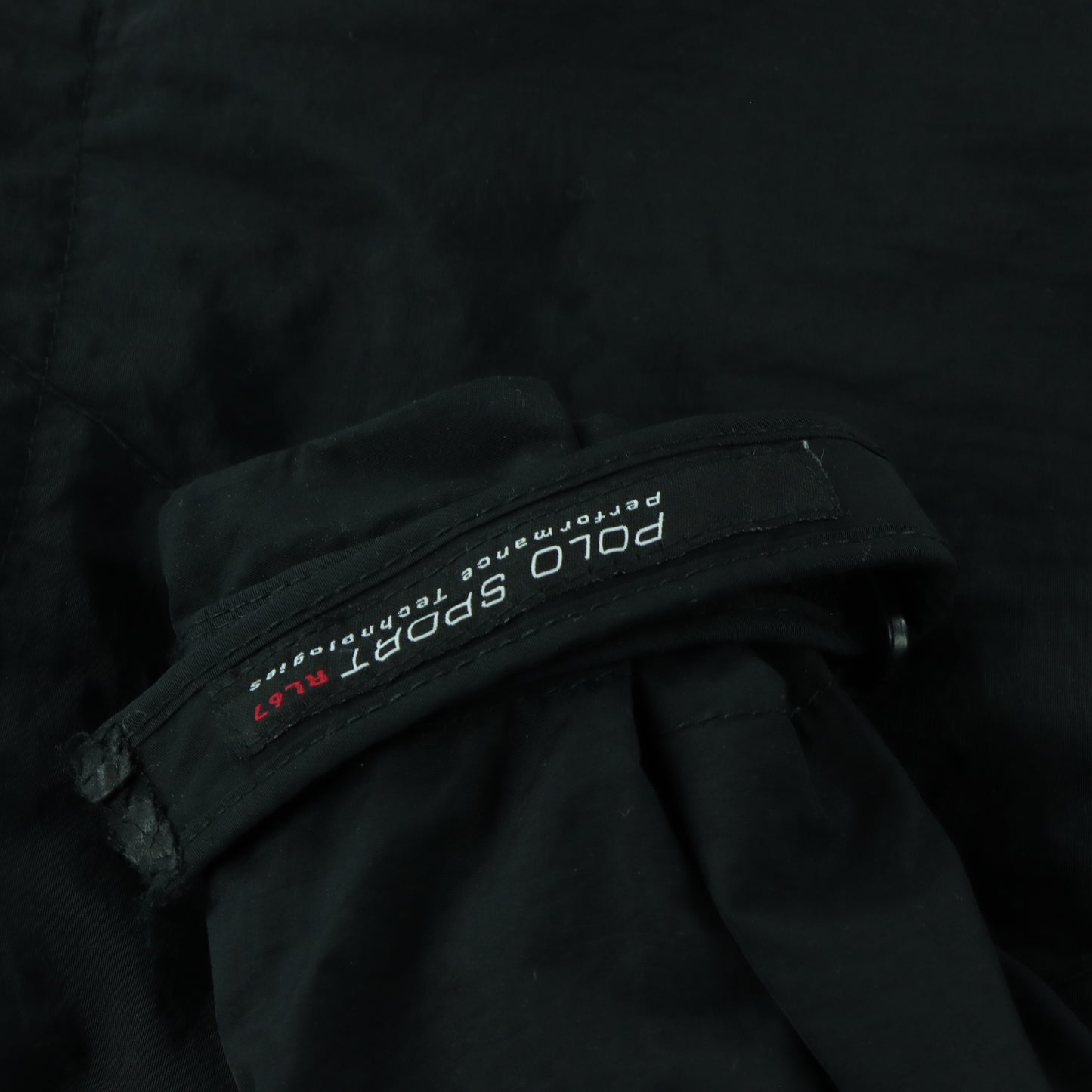 POLO RALPH LAUREN Embroidered Logo Black Hooded Windbreaker Jacket (L)