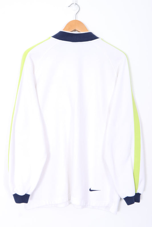 NIKE Spell Out Swoosh Logo 1/2 Zip Sweatshirt (XL)