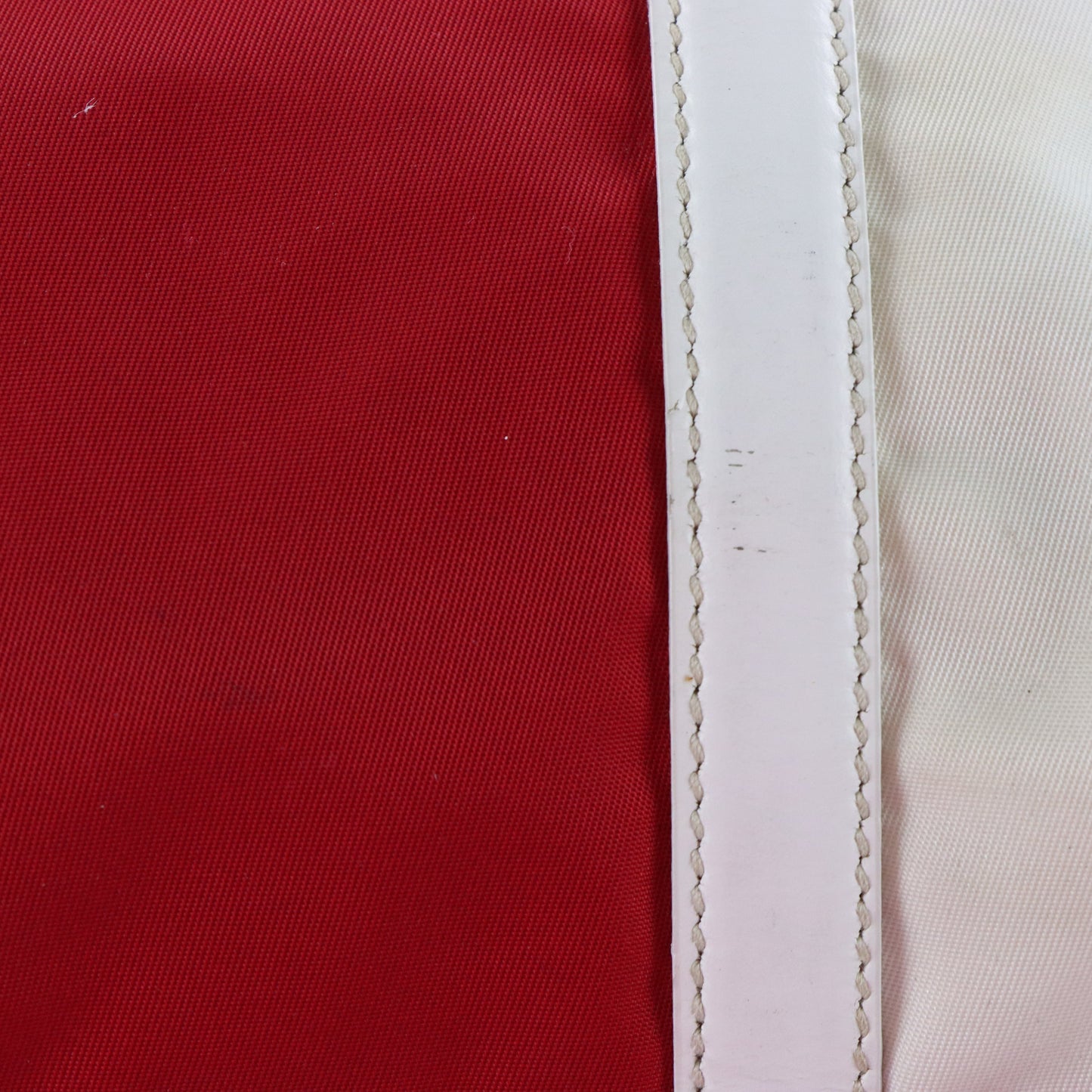 PRADA Italian Made Red & White Two-Way Nylon Bag Vintage Sole Melbourne