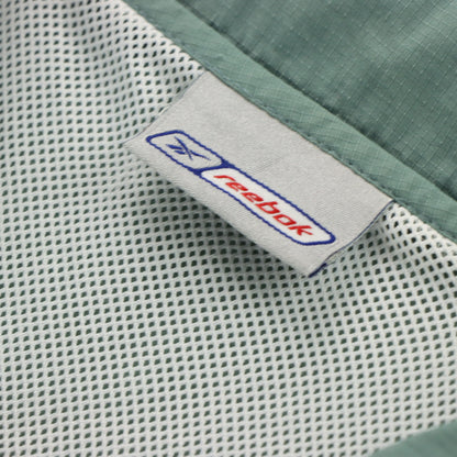 REEBOK Embroidered Spell Out Logo Athletic Windbreaker Coat Jacket (XL)