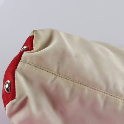 PRADA Italian Made Red & White Two-Way Nylon Bag Vintage Sole Melbourne