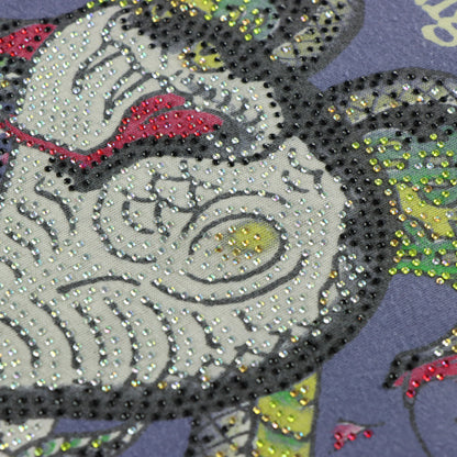 ED HARDY X CHRISTIAN AUDIGIER Y2K Embellished Snake USA Made Purple T-Shirt (L)