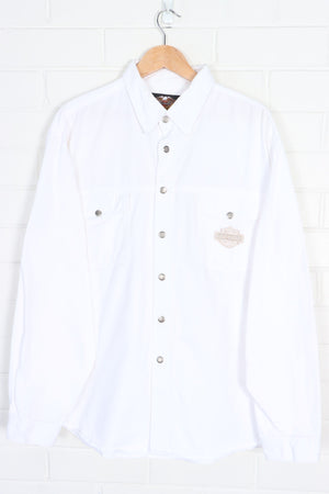HARLEY DAVIDSON White Snap Button Utility Shirt (XXL)