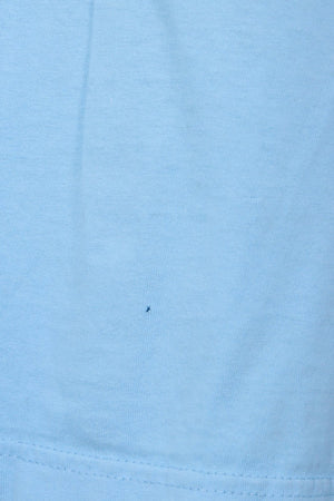 NIKE One Point Swoosh Embroidered Logo Blue T-Shirt (L)