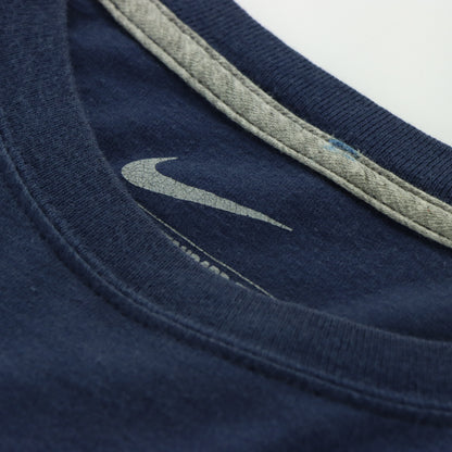 NIKE 'Standard Fit' Embroidered Swoosh  Logo Navy & White T-Shirt (L)