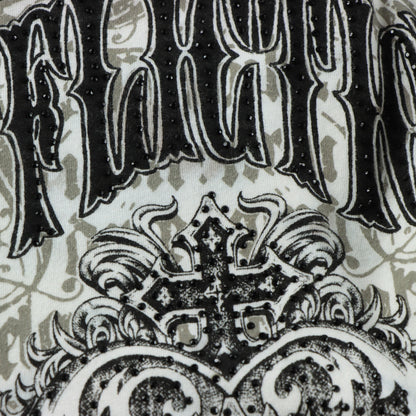 AFFLICTION Y2K Grunge Tie-Dye Mesh Neckline Open Front Long Sleeve (M)