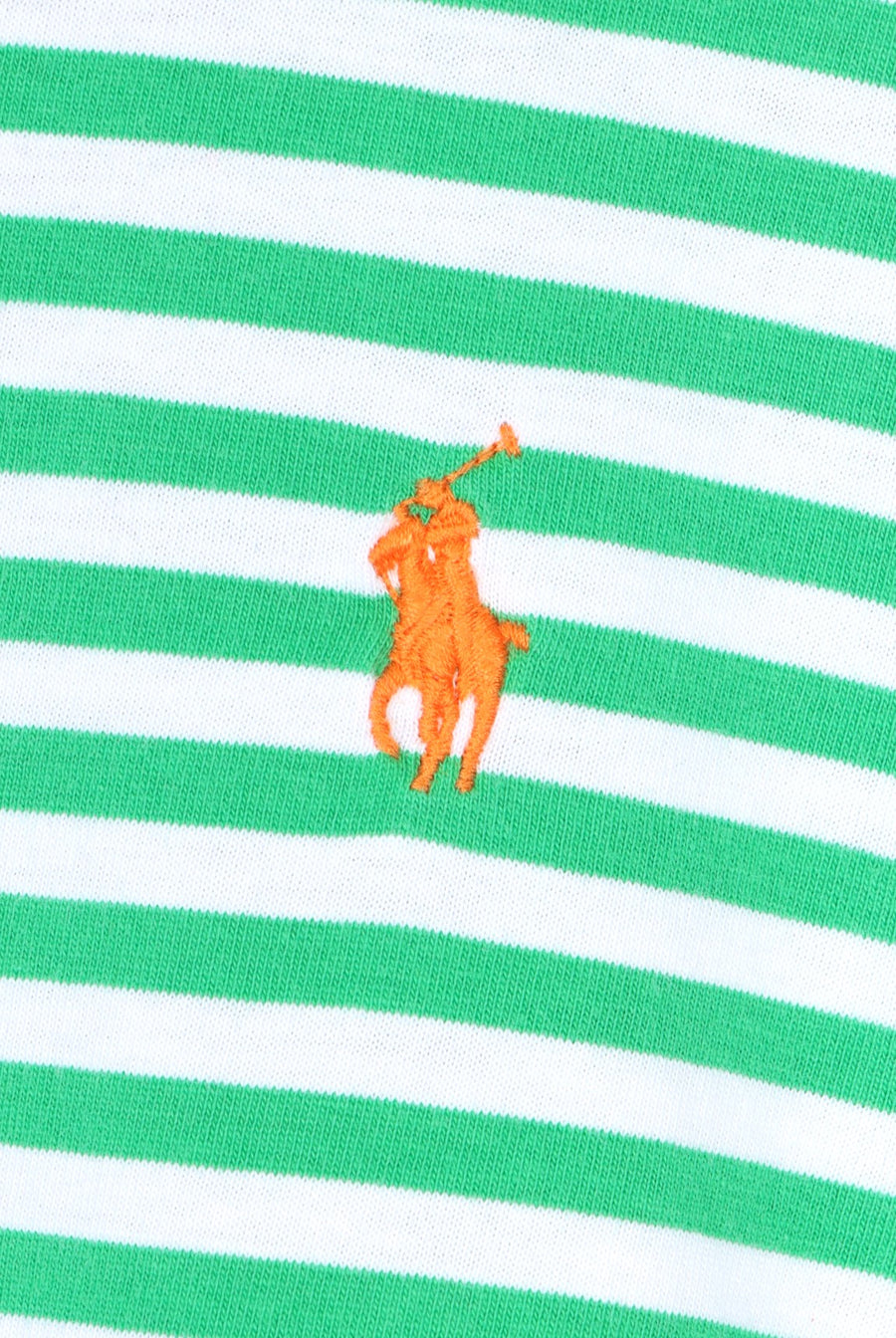 RALPH LAUREN POLO Green Striped Single Stitch T-Shirt (L)