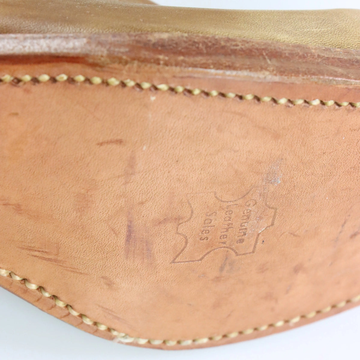 Vintage DOUBLE H 'The Banana Boot'  Frye Campus Style Tan Leather Boots (9D) *Aubs Vintage Sole Melbourne