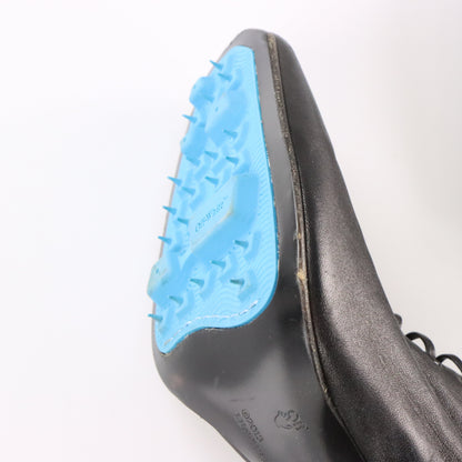 Vintage OFF-WHITE Leather Lace-Up Card Holder Black Heeled Boots (38) *Aubs Vintage Sole Melbourne