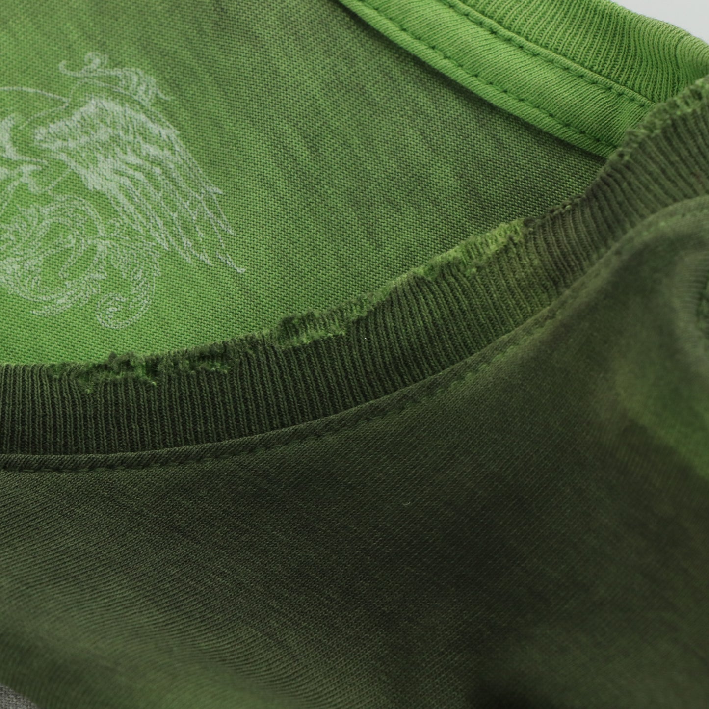 AFFLICTION Y2K Deadstock Distressed Rose Skull Green Gradient T-Shirt (XL)