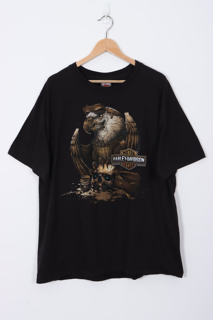 HARLEY DAVIDSON Aviator Eagle Washington Utah Black Tee (XL)