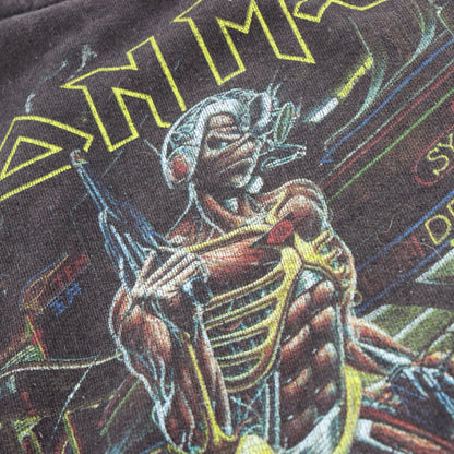 Vintage IRON MAIDEN Double Sided Faded Black Band Tour Hoodie Sweatshirt (M-L) ***COCO Vintage Sole Melbourne