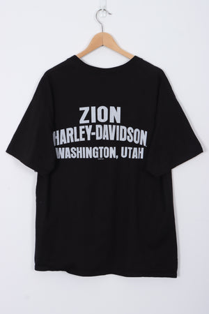 HARLEY DAVIDSON Aviator Eagle Washington Utah Black Tee (XL)