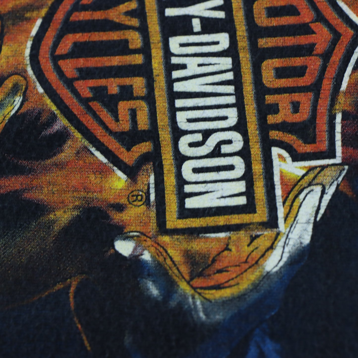 Vintage HARLEY DAVIDSON Nebraska Clown Flame USA Made Motorcycle Tee (L)