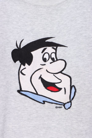 Fred Flintstone Embroidered Grey Marle Sweatshirt (L)