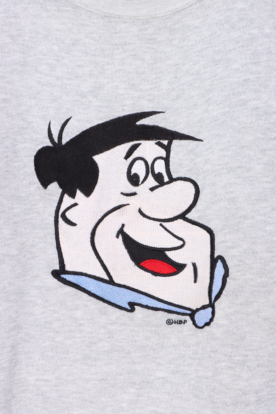 Fred Flintstone Embroidered Grey Marle Sweatshirt (L)