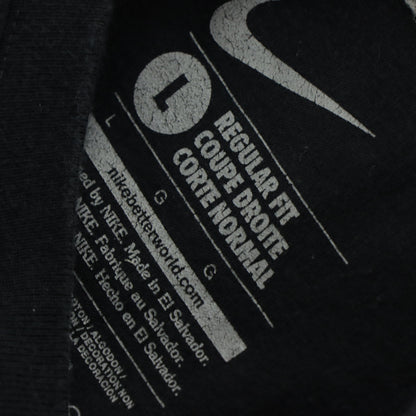 NIKE 'Standard Fit' Embroidered Swoosh Logo Black & White T-Shirt (L)