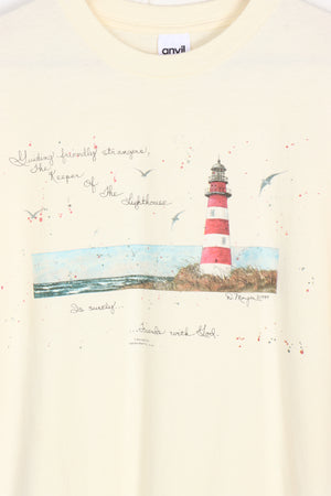 1990 Vintage Lighthouse 'The Keeper of the Lighthouse' Single Stitch Tee (L)