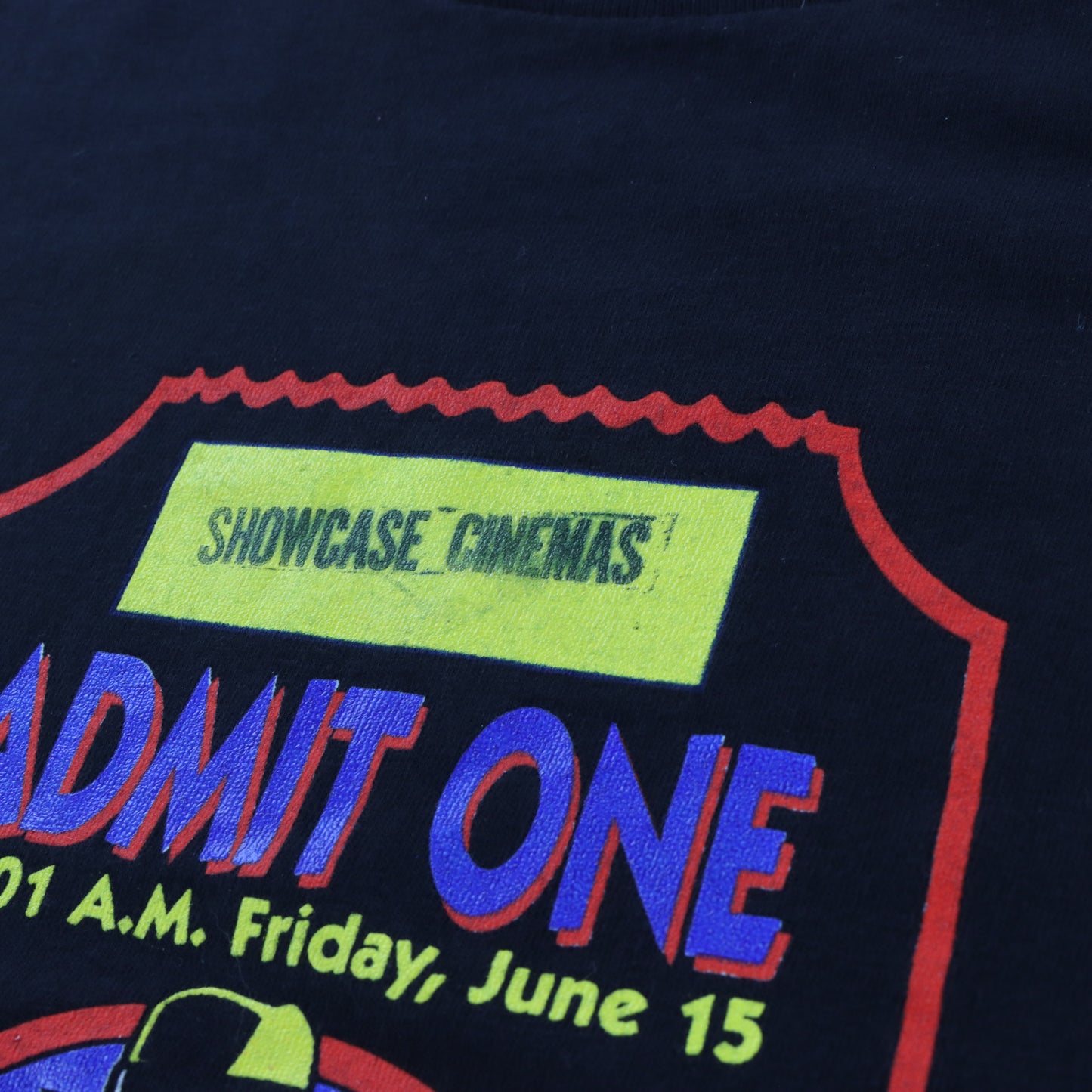 Dick Tracy Movie Ticket "Admit One" Single Stitch Disney Promo Tee USA Made (XL)