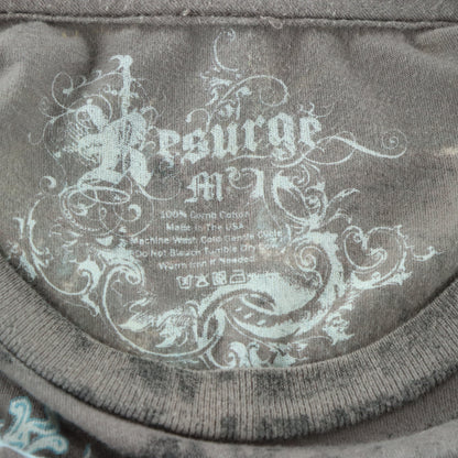 RESURGE Light Blue & Brown Y2K Style USA Made TShirt (M)