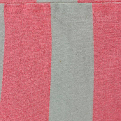 QUIKSILVER Neon Pink & White Striped High Low T-Shirt USA Made (XL)