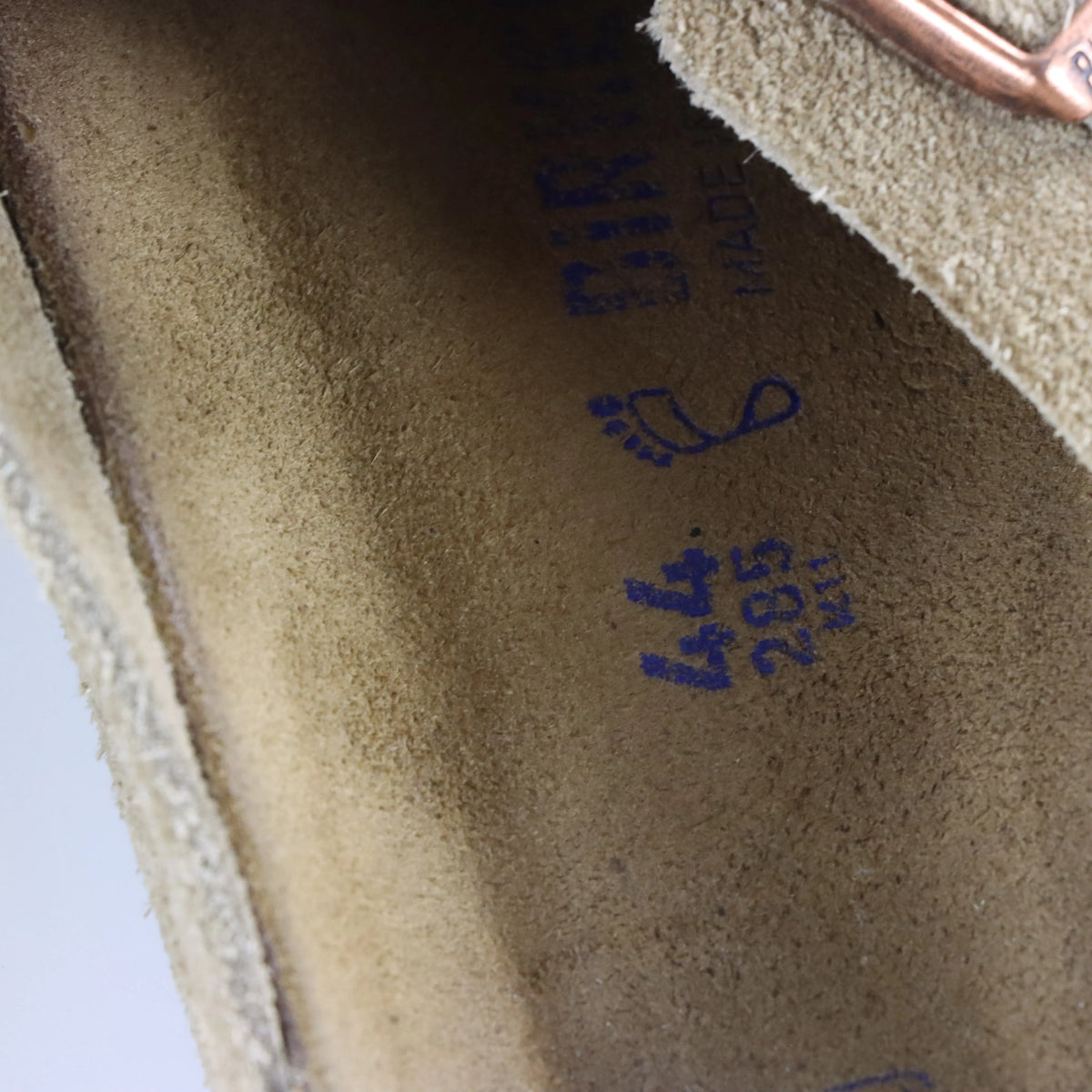 Vintage DR MARTENS Boston Suede Buckle Taupe & Rose Gold Clog Slipper Shoes (44) *Aubs Vintage Sole Melbourne