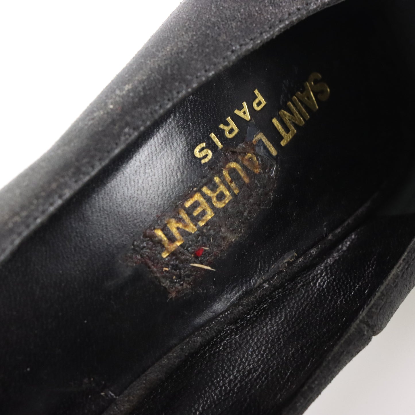 Vintage SAINT LAURENT Black & Silver Cap Toe Platform Pump Heels (37) *Aubs Vintage Sole Melbourne