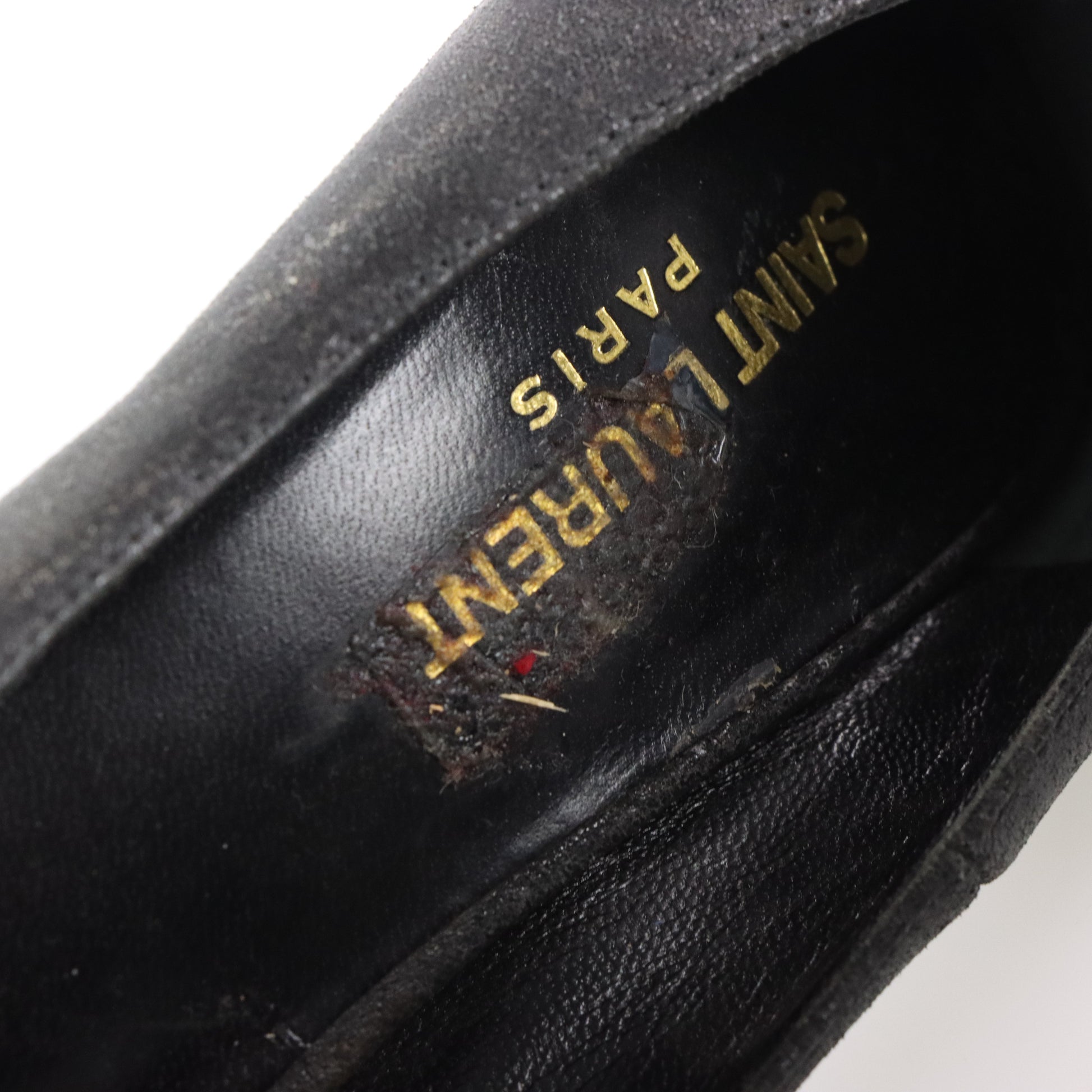 Vintage SAINT LAURENT Black & Silver Cap Toe Platform Pump Heels (37) *Aubs Vintage Sole Melbourne