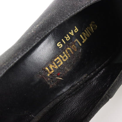 Vintage SAINT LAURENT Black & Silver Cap Toe Platform Pump Heels (37) *Aubs Vintage Sole Melbourne