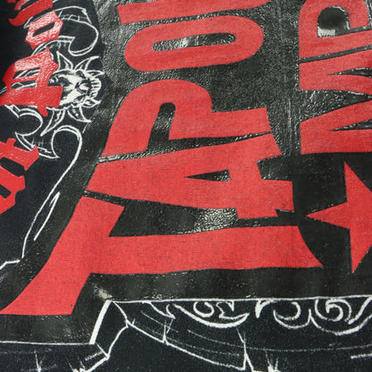 TAPOUT MPS "Out Power" Weapons & Logo Graphic Y2K Style Black & Red T-Shirt (XL)