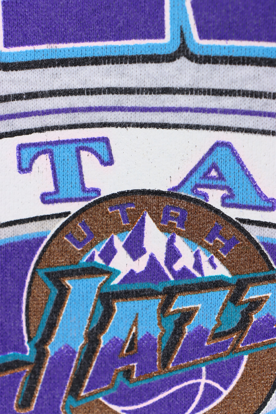 NBA Utah Jazz 90s Big Spell Out Logo Petite Sweatshirt USA Made (M-L)