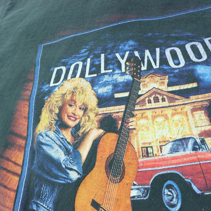Dolly Parton Single Stitch 'Dollywood' Tour Double Sided Dark Grey T-Shirt (XXL)