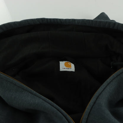 CARHARTT Thermal Lined Grey Zip-Up Hooded Sweatshirt J149 (XL)